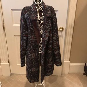 Free People Grey printed Sweater Jacket Size Large